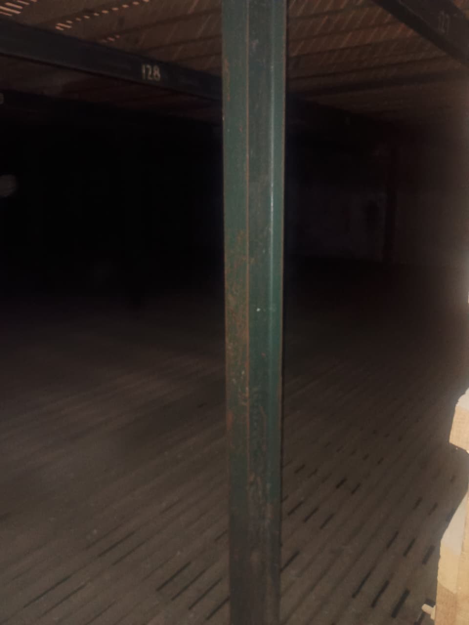 Steel column number 128 — internal post with storage floor
